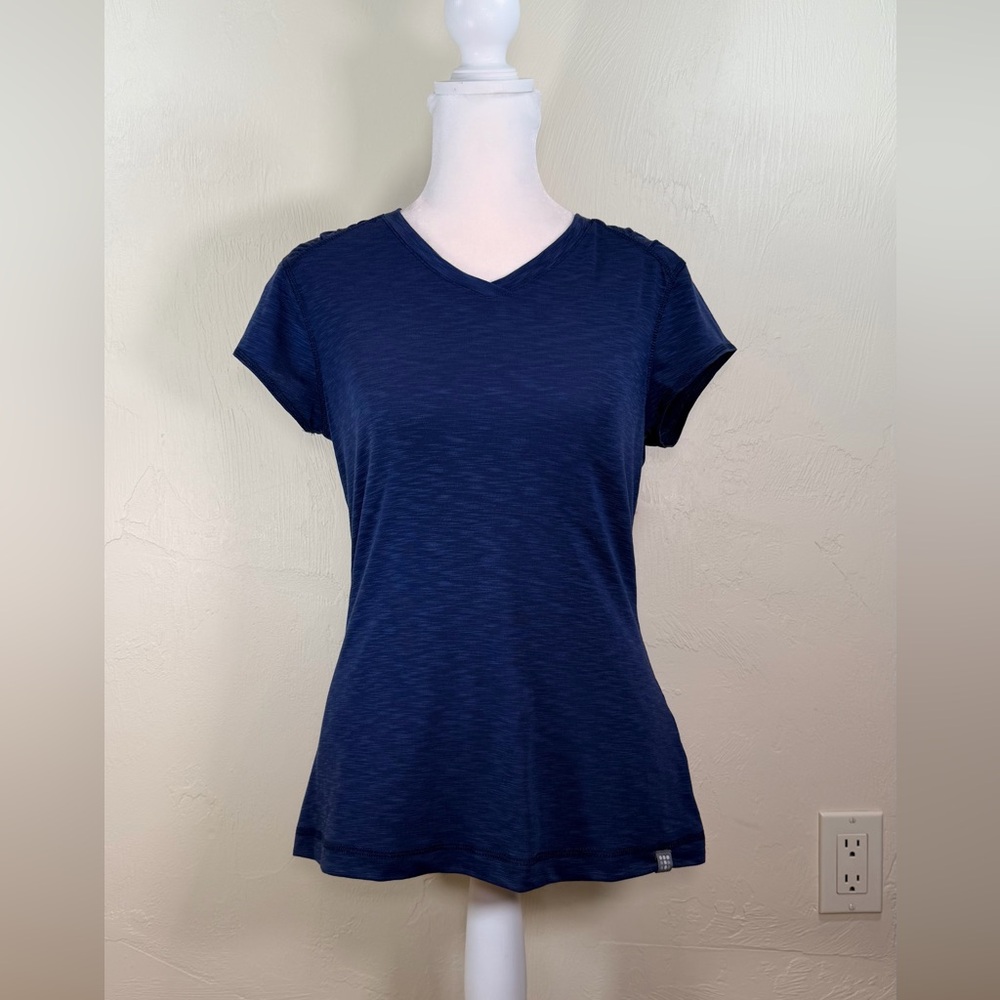 Title Nine Dark Blue V-Neck Short Sleeve Tee